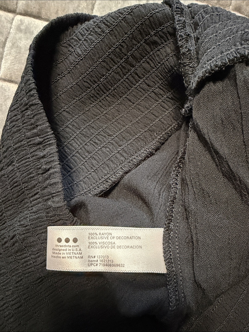 Black Smocked Waist Wide-Leg Pants - Picture 8 of 8